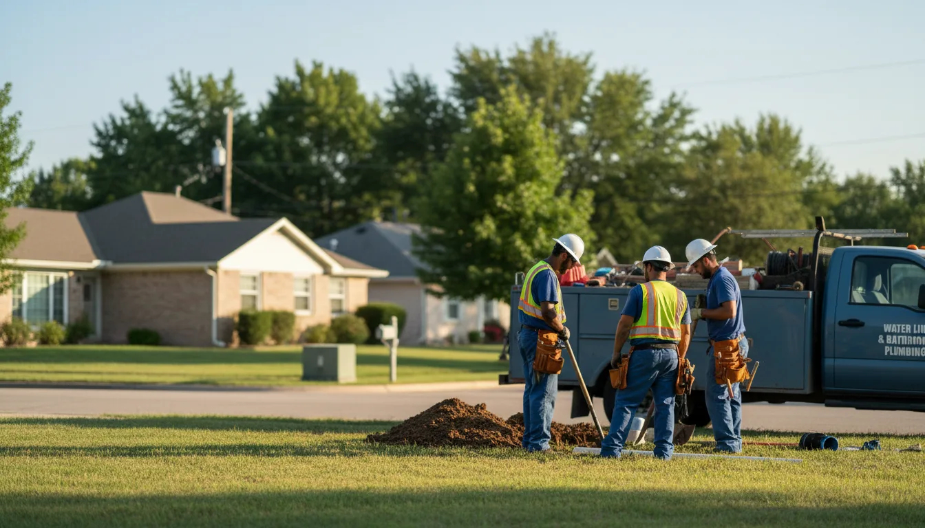 Residential water line and bathroom plumbing service in Kamrar, IA